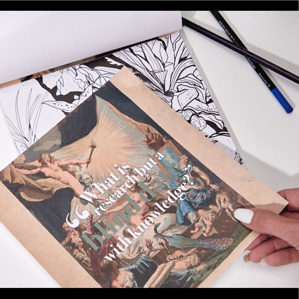Whimsical
Coloring and art book with quotes and animals.